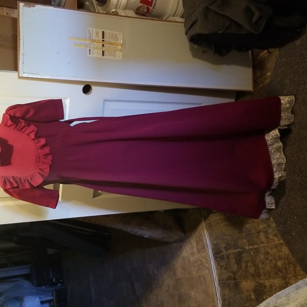 Burgundy Dicken's Theater Costume  Victorian Women's Dress